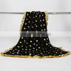 Wholesale Latest Cotton Blanket China Factory Deep Pink Gold Polka Dot Blanket thumbnail-5