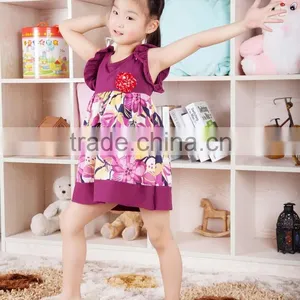 Latest Fashion Baby One Piece Cotton Frocks Designs Kids Summer Printed Girl Dress thumbnail-3