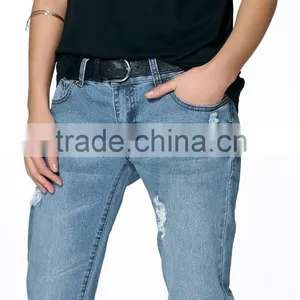 Ladies Jeans Top Design Turn up Jeans (JXA025) thumbnail-4