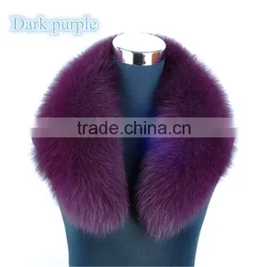 Big Shawl Collar Dark Purple Fox Fur Shawl Collar for Fashion Ladies thumbnail-1