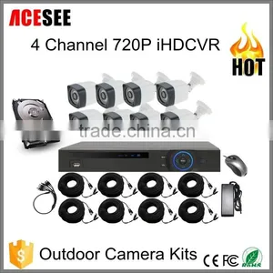 ACESEE 2016 Newest Cctv Security System Outdoor Full hd 720P 4ch P2p Wireless Bullet Outdoor Camera Home Security CVR-04XBMC10 thumbnail-1