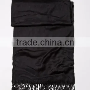 Black Viscose Pashmina Scarf thumbnail-2