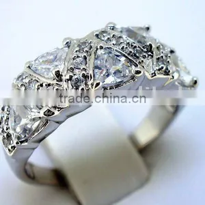 QCR043 Sterling Silver Ring Manufacturer,silver 925 Ring in Rhodium Plating With CZ thumbnail-1