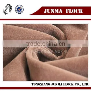 Coffee Plain Pattern 100% Polyester Back China Flocking Plain, Sofa Upholstery Textile Fabric thumbnail-1