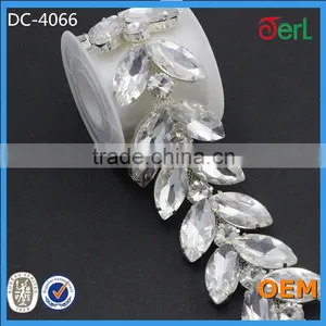 Wholesale Rhinestone Metal Cup Chain, Rhinestone Trimming for Dress, Rhinestone Cup Chain thumbnail-1