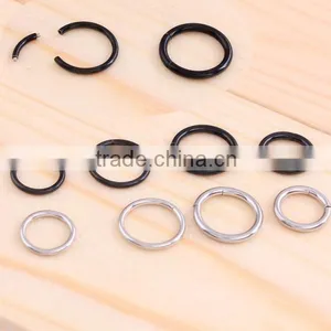 Fashion Titanium Anodized Segment Ring Nose Hoop Body Piercing Jewelry thumbnail-1