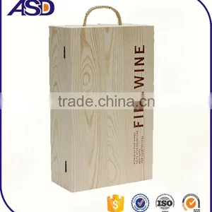 2 Bottle Pine Wooden Wine Box Without Wine Accessories / Wine Packaging Boxes thumbnail-2