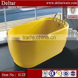 2015 New Hot Design Cheap Price Acrylic Material Yellow Freestanding Bathtub, Lovely Yellow Color Freestanding Bathtub thumbnail-1