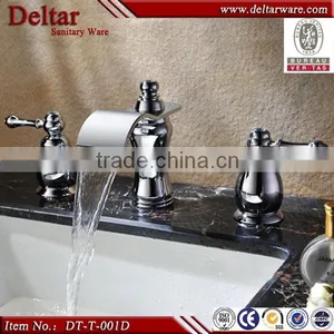 3 Hole Axe Shape Waterfall Faucet , Bathtub 3 Hole Faucet Faucet With Shower thumbnail-1