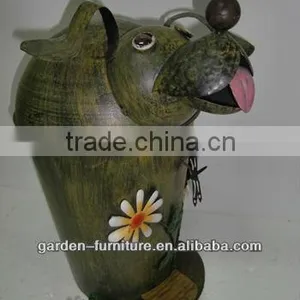 Wholesale Wrought Iron Handed Crafts Outdoor Decor Stylish Unique Decorative Metal Trash Cans thumbnail-2