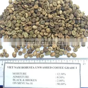 UNWASHED ROBUSTA GREEN COFFEE BEANS GRADE 1 SCREEN 18 thumbnail-1