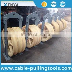 660mm Diameter 3 Sheave Conductor Pulley Stringing Pulley Block With Nylon Wheel thumbnail-2