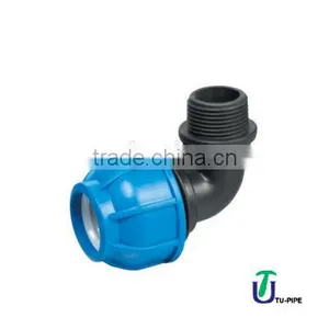 PP 90 Elbow With Male Threaded Offtake DIN 8076 / ISO 14236 (heavy) thumbnail-1