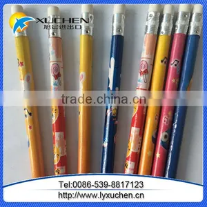 High Quality Custom Logo Printing HB Wooden Pencil With Eraser thumbnail-3