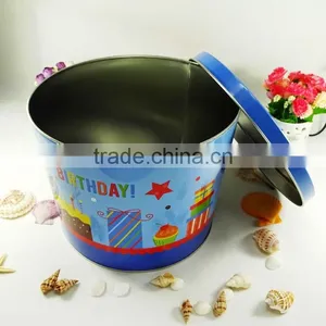 Wholesale Food Safe Round Shape Metal Packing Popcorn Use Tin Box thumbnail-4
