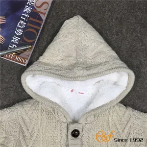 Boy Hoodie Cardigan Sweater With Lining and Pockets thumbnail-3