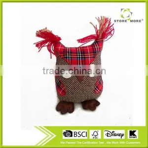 Store More Cute Owl Animal Woolen and Plaid Door Stopper - Medium thumbnail-1