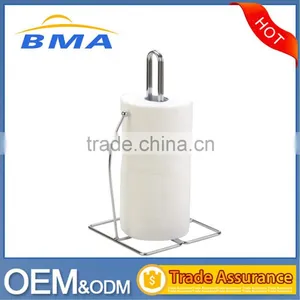 Freestanding Kitchen Use Metal Wire Tissue Paper Towel Holder Chrome thumbnail-1