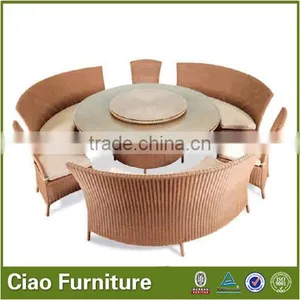 Rattan Restaurant Ding Dong Feng Round Rotating Dining Table thumbnail-1