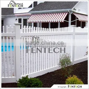 Fentech White Picket Top Vinyl Privacy PVC Fence for Yard, Pool, House thumbnail-1