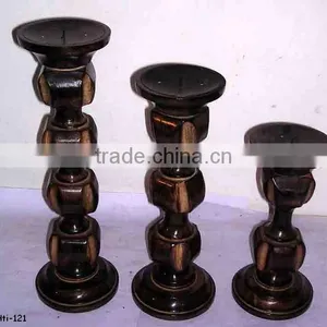 Home Decorative Wooden Candle Holders,Mango Wood Candle Holders,Designer Wooden Candle Stand,Wooden Candle Stands thumbnail-1