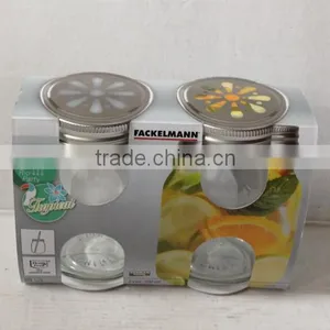 2pcs Eco-friendly Feature Glass Sipper With Stemless thumbnail-1