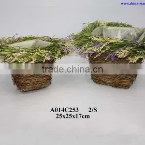 Rattan Flower Planter Basket thumbnail-1