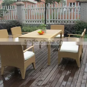 Luxury Garden Dining Set 6 Chairs Dining Set Uesd Rattan Outdoor Furniture thumbnail-4