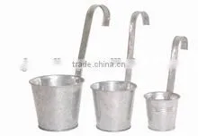 Retro Design Oval Galvanized Iron Flower Pot Metal Garden Planter Pot With Double Handles thumbnail-4