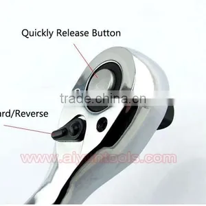 1/2" 3/8" 1/4" Ratchet Wrench (Socket Set) Quick Release Wrench 72t Cr-v thumbnail-4