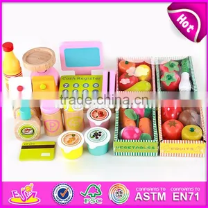 2017 New Design Funny Pretend Play Wooden Kids Play Supermarket W10A061 thumbnail-6