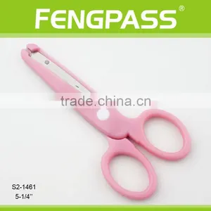 S2-1461 5-1/4" 2CR13 Stainless Steel PP Plastic Handle Paper Cutting Stationery Scissors / Children Scissors thumbnail-1
