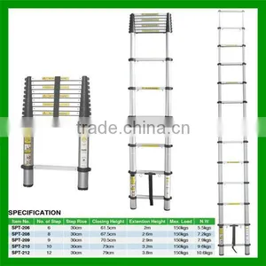 3.2m Aluminium Telescopic Ladder, thumbnail-1
