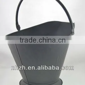 Fireplace Matte Black Iron Coal Bucket thumbnail-3