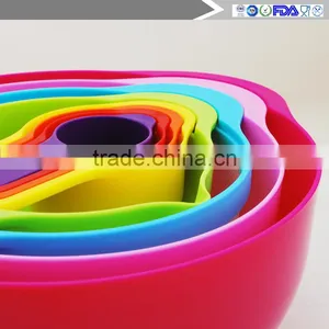 8Pcs/Set Multifunctional Kitchen Rainbow Bowl Measuring Spoon Cup Filter Drain Mixing Salad Food Baking Tools thumbnail-4