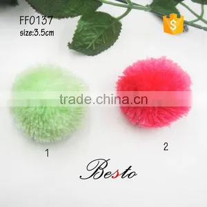 Cheap Wholeasle Stock Touch Feel Good Fur Pom Poms Ball for Girls Hat /hair /garments Decoration thumbnail-1