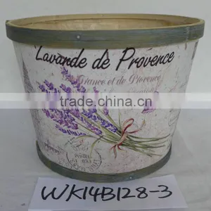 Decal Wooden Flower Pot Wood Pot With Plastic Liner Garden Decoration thumbnail-6
