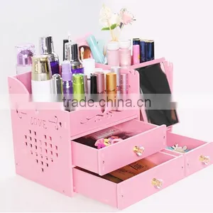 Wood Makeup Storage Organizer Box thumbnail-5