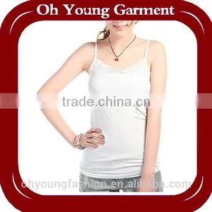 Wholesale Soft Tank Top Ventilate Bambooo Waistcoat Lace Confortable Lady's Tank Top thumbnail-1