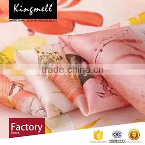Custom Colorful Lotus Digital Printed Silk Organza Satin Fabric for Women Dresses thumbnail-3