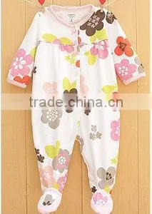 100% Cotton Cute Long Sleeve Infant Girl Jumpsuit thumbnail-1