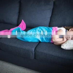 New Design Children's Super Soft Fleece Little Mermaid Tail Blanke Sleeping Bag HSD5765 thumbnail-3