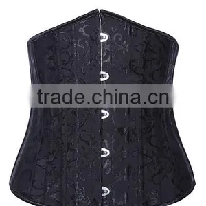 Jacquard Designs Black Red White Underbust 24 Steel Boned Corset Plus Size Wholesale thumbnail-2