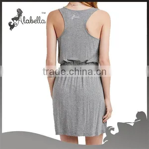 Racer Back Modern Mini Sleeveless Dress 2015 for Fitness Wear Women thumbnail-2