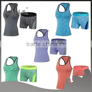 2 Pcs Fashion Yoga Gym Bodybuilding Fitness Sports Wear Set Clothing for Women thumbnail-1