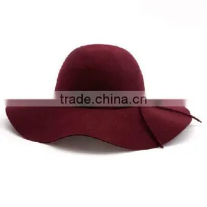 2013 Wide Brim 100% Wool Felt Fedora Hat thumbnail-1