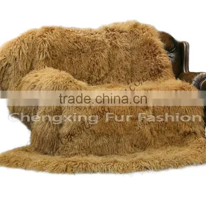 CX-D-23D 2016 New Winter Genuine Mongolian Lamb Fur Blanket Fur Rugs thumbnail-1