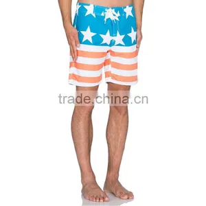Custom Mens Striped 100% Polyester Beach Shorts Vintage Beach Volleyball Shorts thumbnail-3