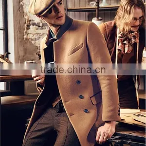Winter Long Slim Fit Wool Blend Men Winter Coat thumbnail-4
