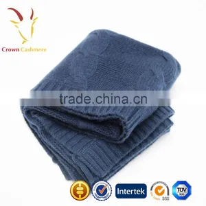 Pure Cable Knitted Cashmere Blanket Knit Cable Baby Blanket thumbnail-2
